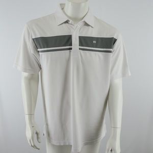 Travis Mathew Golf Polo‎ Shirt Mens Large White Gray